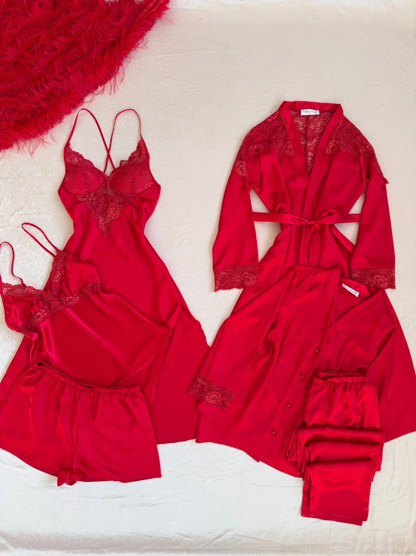 Luxury Satin Lace 6-Piece Premium Night Collection